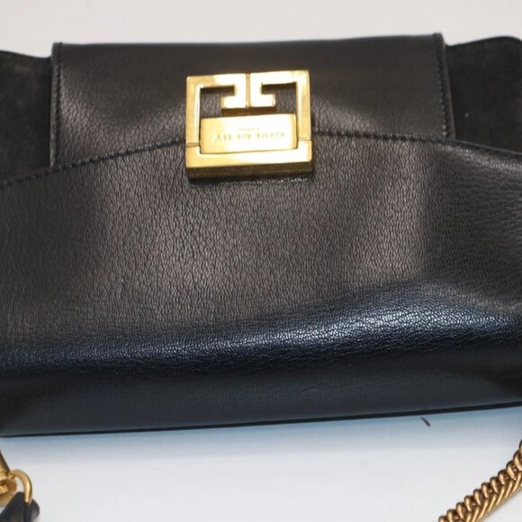 GIVENCHY Goatskin Suede Small GV3 Shoulder Bag Black - Picture 14 of 16